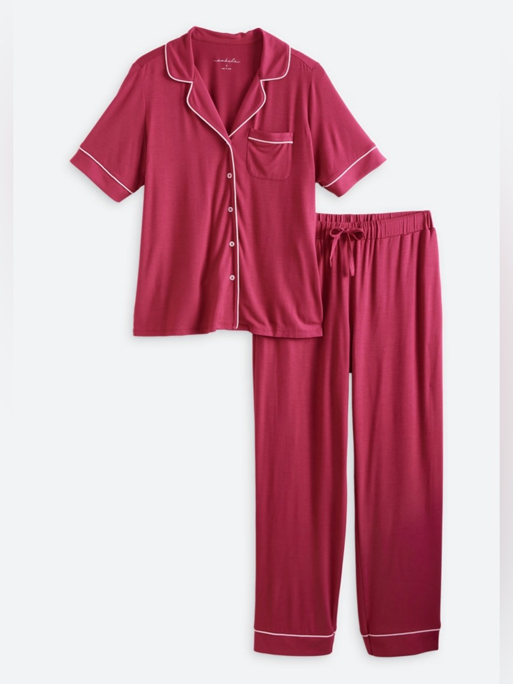 AWHILE DreamCool Short Sleeve Button Up Top and Pant Set